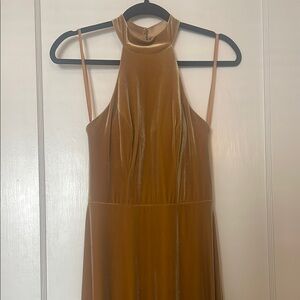 Revelry Tori Velvet dress in mustard